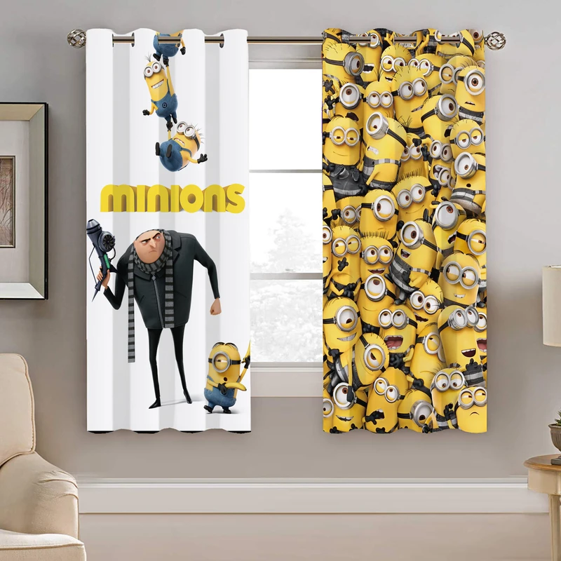 پرده نیروانا طرح مینیون ها کودک مدل مخمل کد 4992 سایز 140×200 سانتی متر