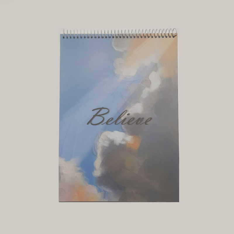 دفتر شطرنجی 100 برگ طرح Believe