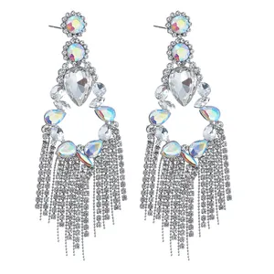 گوشواره زنانه مدل مجلسی تمام سنگ کد 21155