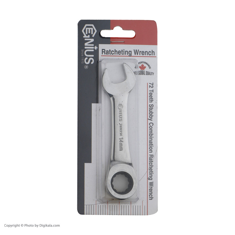 آچار جغجغه ای یک سر تخت جنیوس تولز مدل 760214 سایز 14 میلی متر