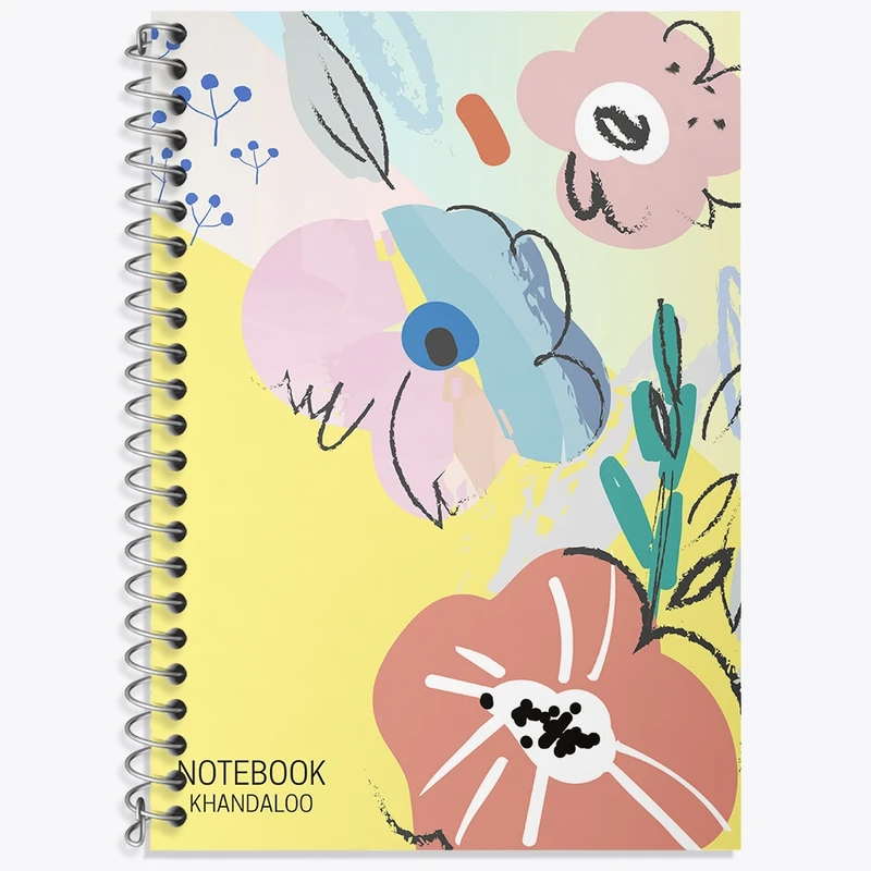 دفتر زبان 50 برگ خندالو مدل دو خط طرح گل کد N789