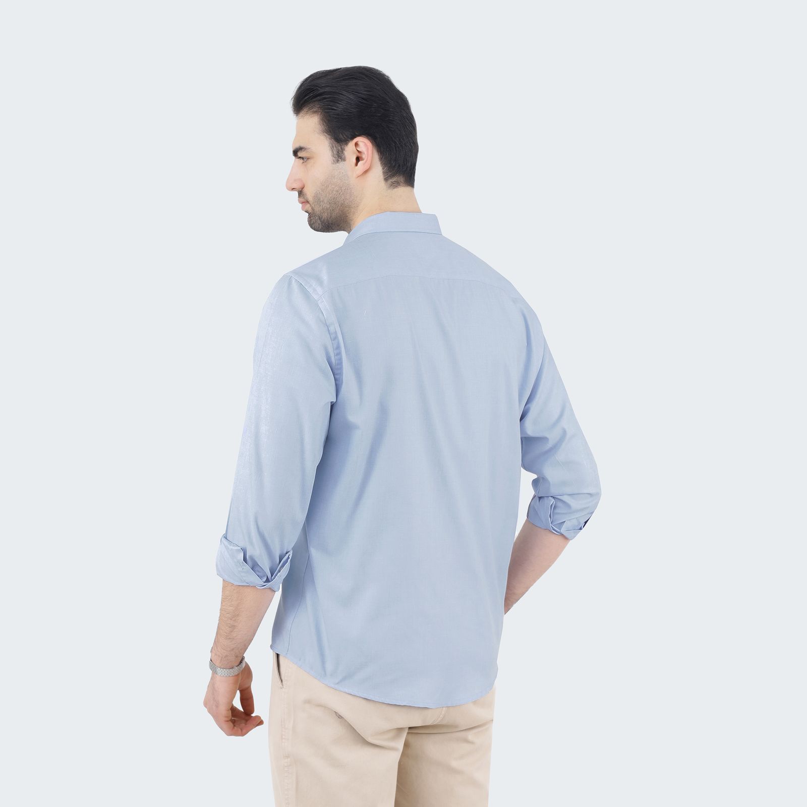 پیراهن آستین بلند مردانه پاتن جامه مدل تترون 102821020289306 رنگ آبی -  - 3