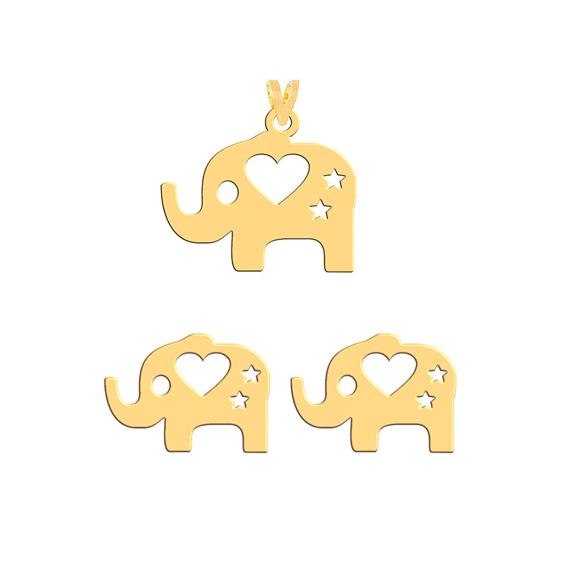 نیم ست طلا 18 عیار زنانه فرشته مدل فیل WHSL-000433