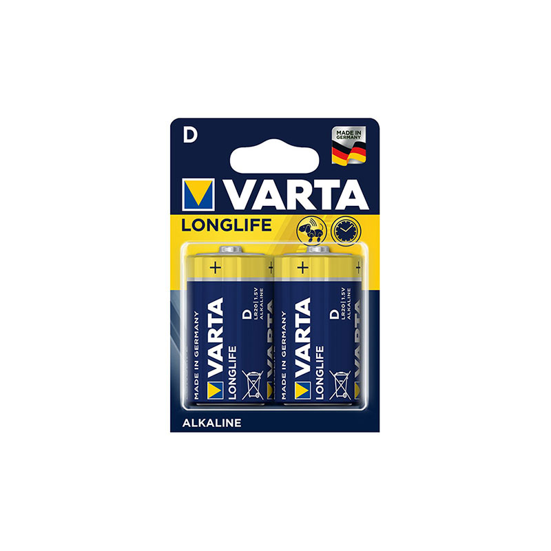 باتری D وارتا مدل آلکالاین LongLife بسته 2 عددی