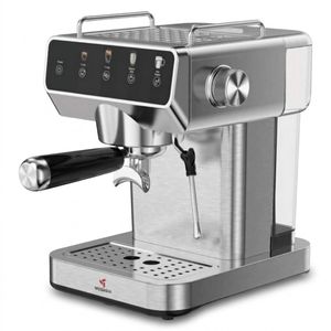اسپرسو ساز خانگی 1.2 لیتری مباشی مدل ME-ECM2113، نیمه اتوماتیک با مصرف پودر قهوه، مناسب تهیه اسپرسو و کاپوچینو، دارای یک عدد نازل قهوه، تنظیم میزان بخاردهی