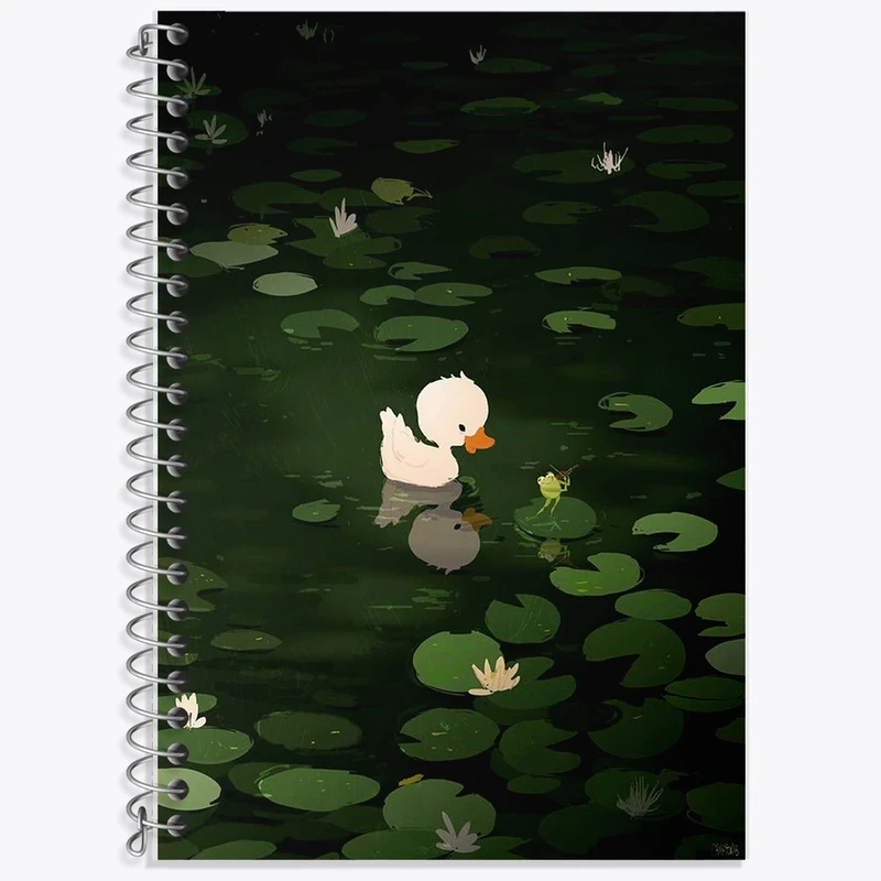 دفتر زبان 50 برگ خندالو مدل سه خط طرح اردک کد F1073