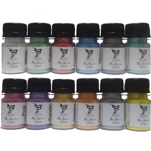 پودر رنگ رزین اپوکسی بی مدل Mica Pearl حجم 20 میلی‌لیتر بسته 12 عددی