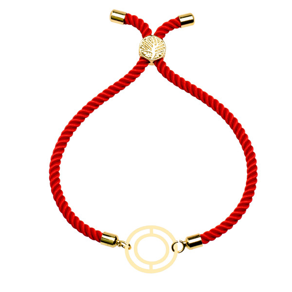 دستبند طلا 18 عیار زنانه کرابو طرح دایره مدل Kr102231