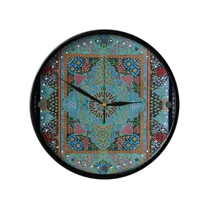 ساعت دیواری مدوپد طرح قالی قم ترنج قاب در قاب مدل C-Ghom150