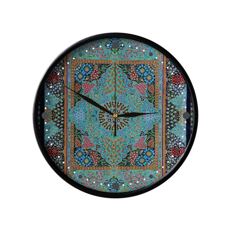 ساعت دیواری مدوپد طرح قالی قم ترنج قاب در قاب مدل C-Ghom150
