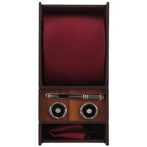 ست کراوات و دستمال جیب و دکمه سردست و گیره کراوات مردانه مدل PJ-110465