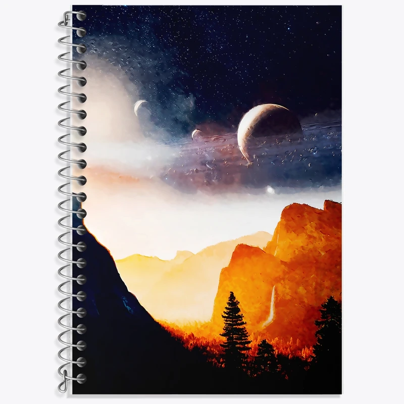 دفتر زبان 50 برگ خندالو مدل دو خط طرح کهکشان کد F1183