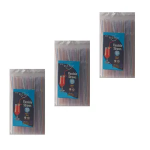  نی نوشیدنی یکبار مصرف پیکنیک مدل تاشو    3 بسته 100 عددی