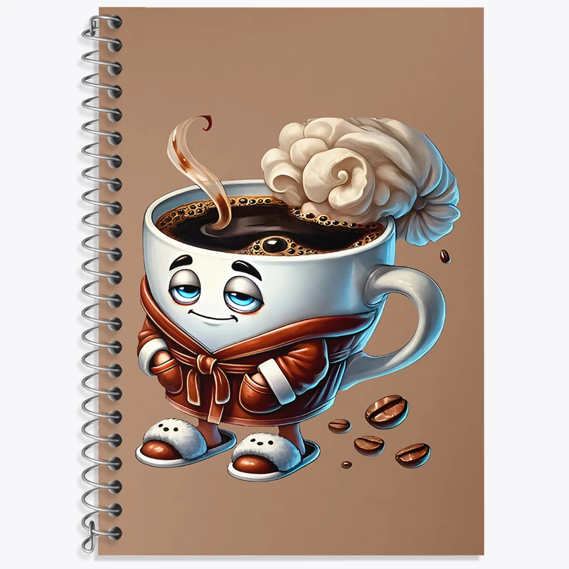 دفتر زبان 50 برگ خندالو مدل سه خط طرح فنجان قهوه کد N5946