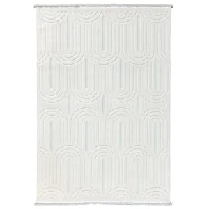 فرش ماشینی 500 شانه زمینه کرم حاشیه کرم مدل پینترستی مینیمال کد 5120