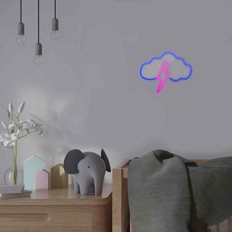 چراغ دیواری نئون دیزاین طرح Cloud-Vs-Lightning_BL