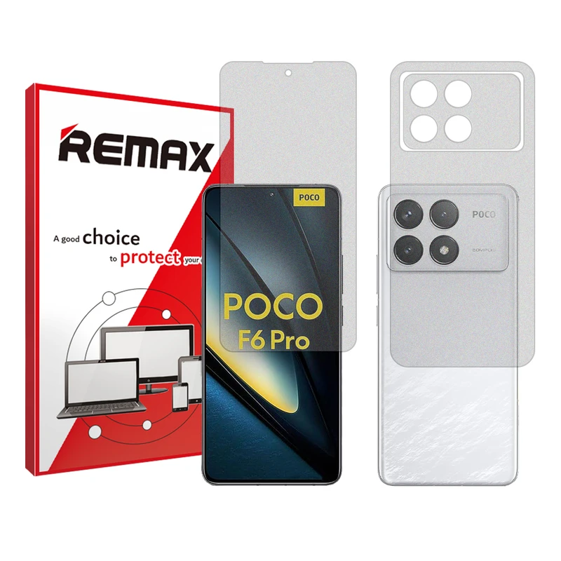 محافظ صفحه نمایش مات ریمکس مدل Resistant مناسب برای گوشی موبایل شیائومی Poco F6 Pro به همراه محافظ پشت گوشی