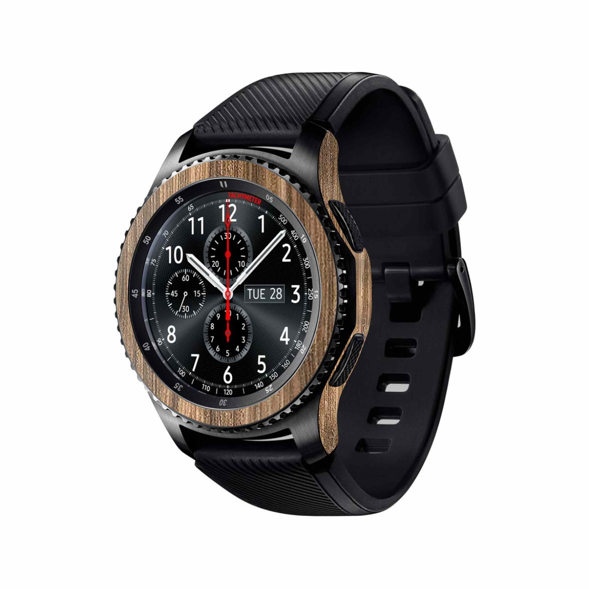 برچسب ماهوت طرح Light-Walnut-Wood مناسب برای ساعت هوشمند سامسونگ Galaxy Gear S3 Frontier