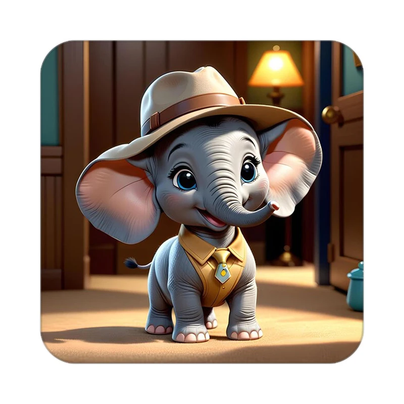 زیر لیوانی کاکتی طرح حیوانات کارتونی مدل mp28383