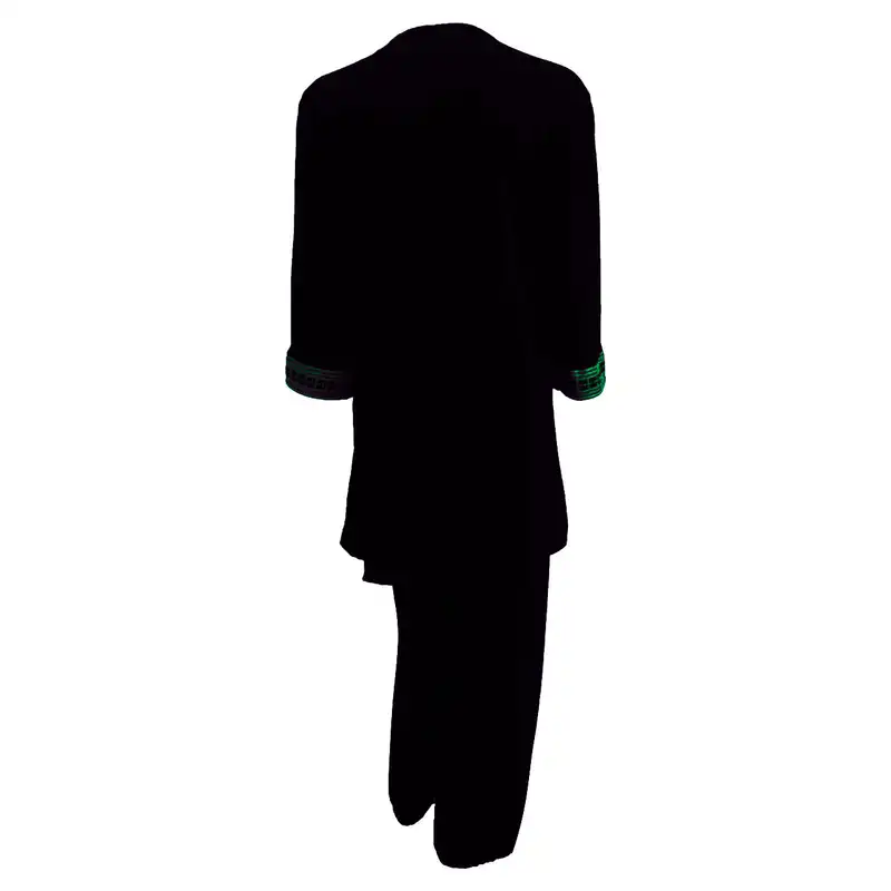 مانتو و شلوار زنانه مدل نخی ابر و بادی سنتی کد tm-2477 رنگ مشکی