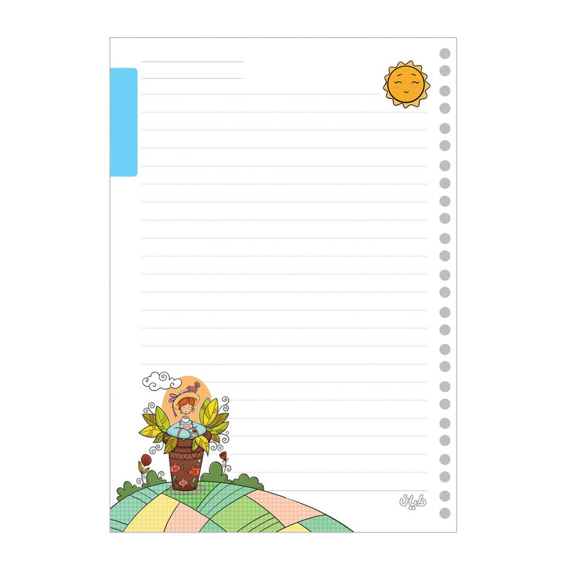 کاغذ کلاسوری دایان مدل حاشیه دار 26 حلقه طرح آنجل