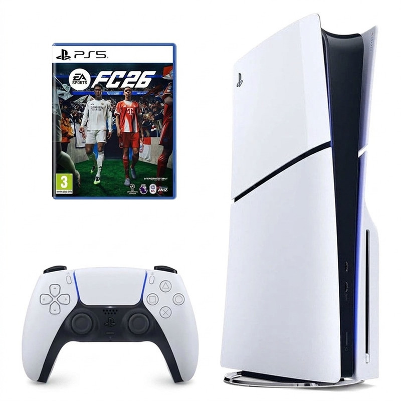 کنسول بازی سونی مدل PlayStation 5 Slim ریجن اروپا سری 2016A نسخه دیسکخور ظرفیت یک ترابایت به همراه بازی EA SPORTS FC 26 کنسول بازی سونی مدل PlayStation 5 Slim ریجن اروپا سری 2016A نسخه دیسکخور ظرفیت یک ترابایت به همراه بازی EA SPORTS FC 26
