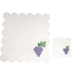 زیر بشقابی مدل AM004 بسته 6 عددی به همراه زیر لیوانی