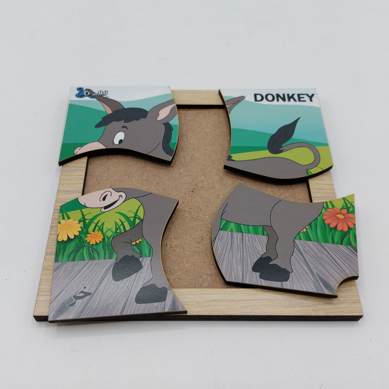 پازل 4 تکه مدل P4-050 طرح حیوان خر