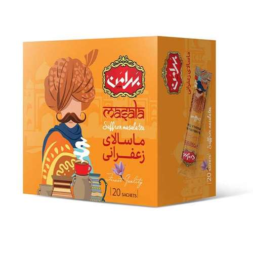 پودر چای ماسالای زعفرانی بهرامن - 21 گرم بسته 20 عددی