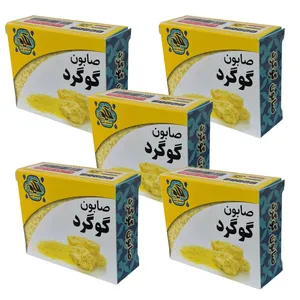 صابون شستشو گیاهستان حکیم مدل گوگرد مناسب برای انواع پوست وزن 75 گرم بسته پنج عددی