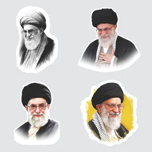 استیکر لپ تاپ پیکسل میکسل مدل رهبری آیت الله خامنه ای مجموعه 4 عددی