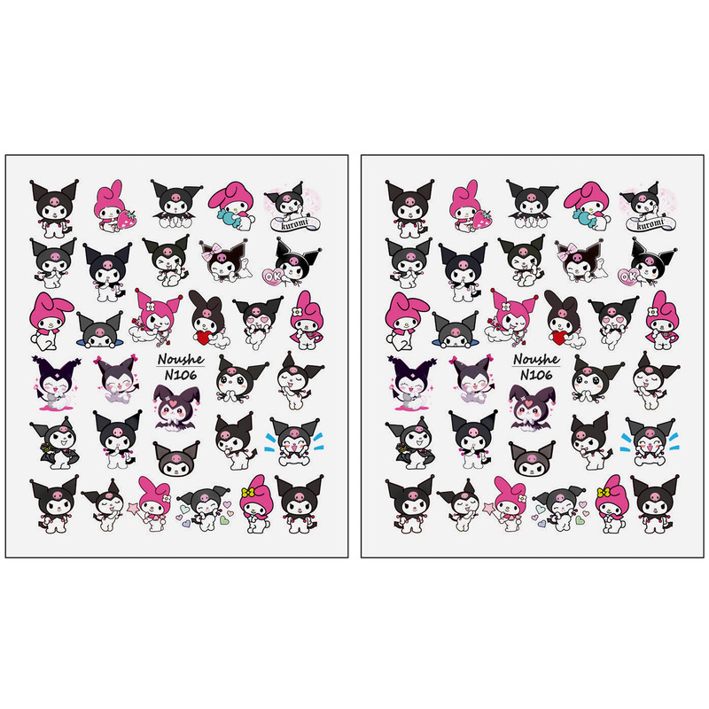 برچسب لنز ناخن مدل کرومی کد N106 مجموعه 2 عددی