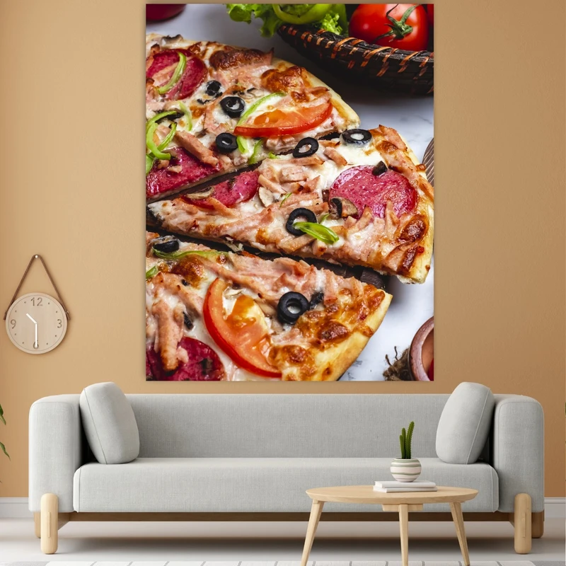 پوستر پارچه ای طرح فست فود مدل پیتزا کد SDB4191