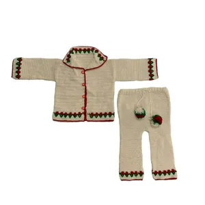 ست ژاکت و شلوار نوزادی مدل گل لاله
