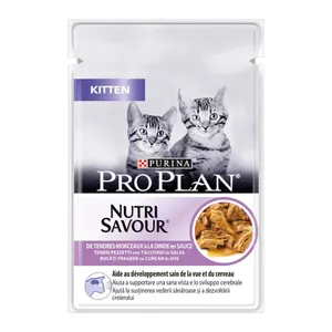 پوچ گربه پروپلن مدل kitten with turkey وزن 85 گرم