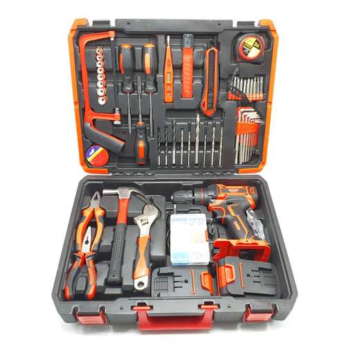 مجموعه 100 عددی دریل پیچ گوشتی شارژی چکشی باس مدل 0025 V