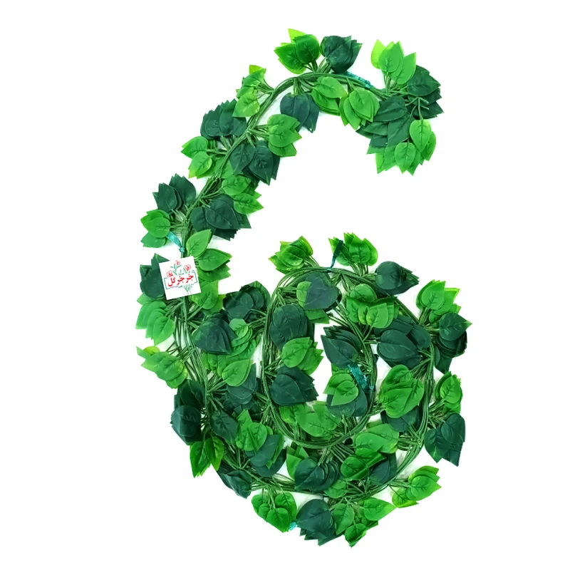 گل مصنوعی جُرجُرگل مدل ریسه برگ نخی پتوس لمسی بسته شش عددی