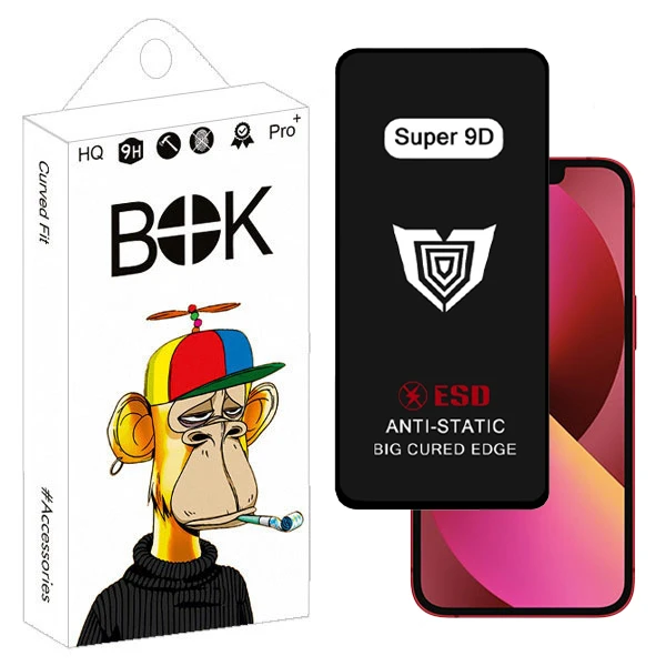 محافظ صفحه نمایش بوک مدل Super 9D Guard مناسب برای گوشی موبایل اپل iphone 13 / 13 pro / 14