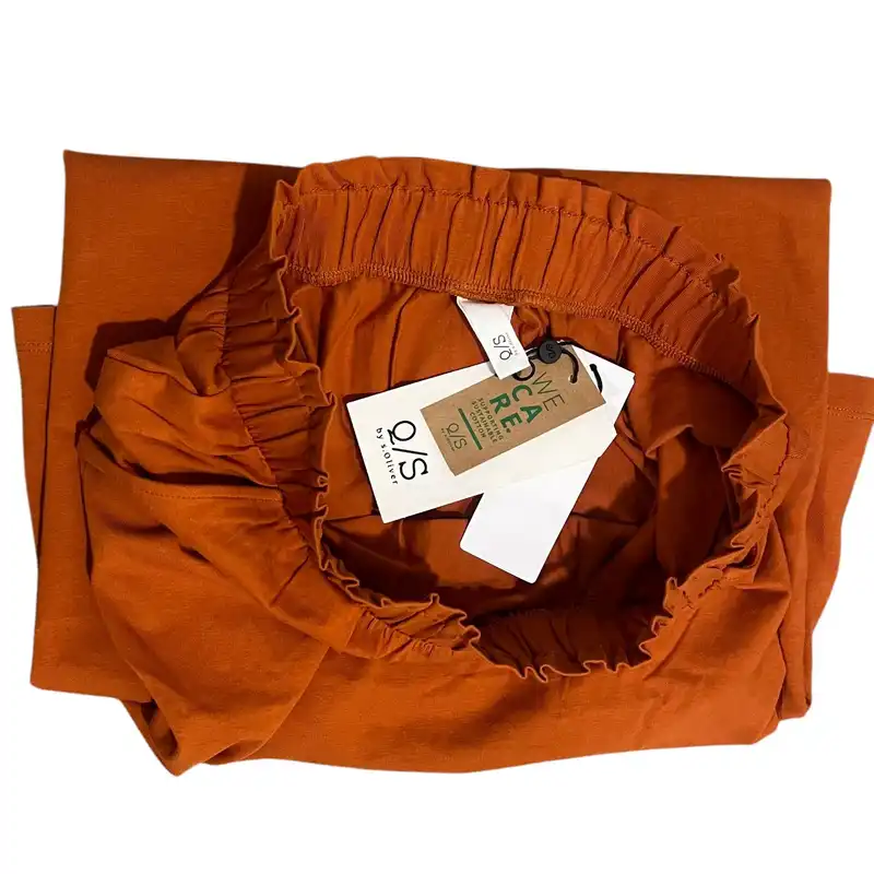 دامن کلوش زنانه اس.اولیور مدل جیب دار رنگ آجری