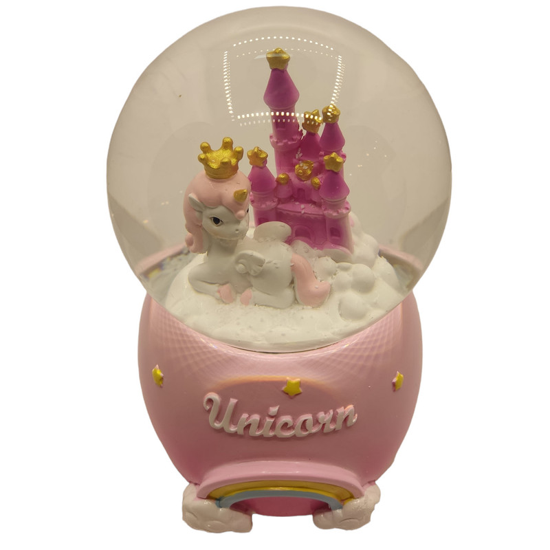 گوی موزیکال مدل کوکی طرح یونیکورن و قصر روی ابر