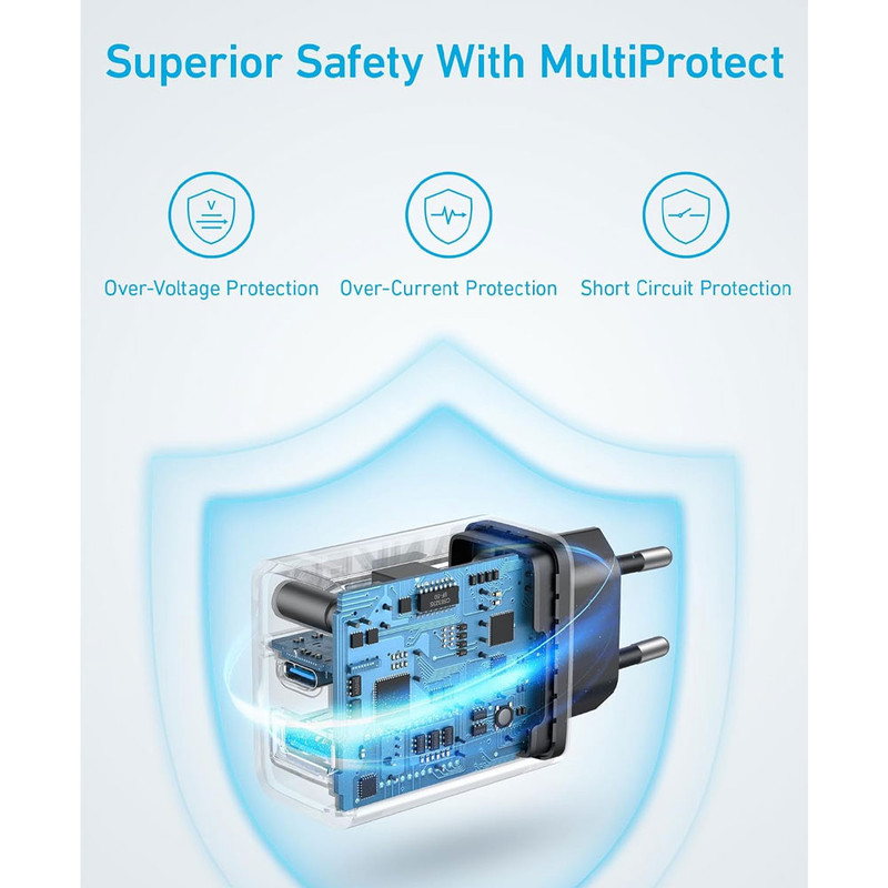 شارژر دیواری 20 وات انکر مدل B2348 به همراه کابل USB-C به طول 1.5 متر