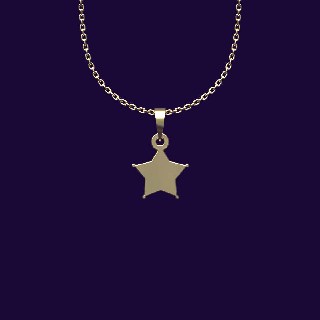 گردنبند طلا 18 عیار زنانه مدوپد مدل ستاره کد DD2-1-1257
