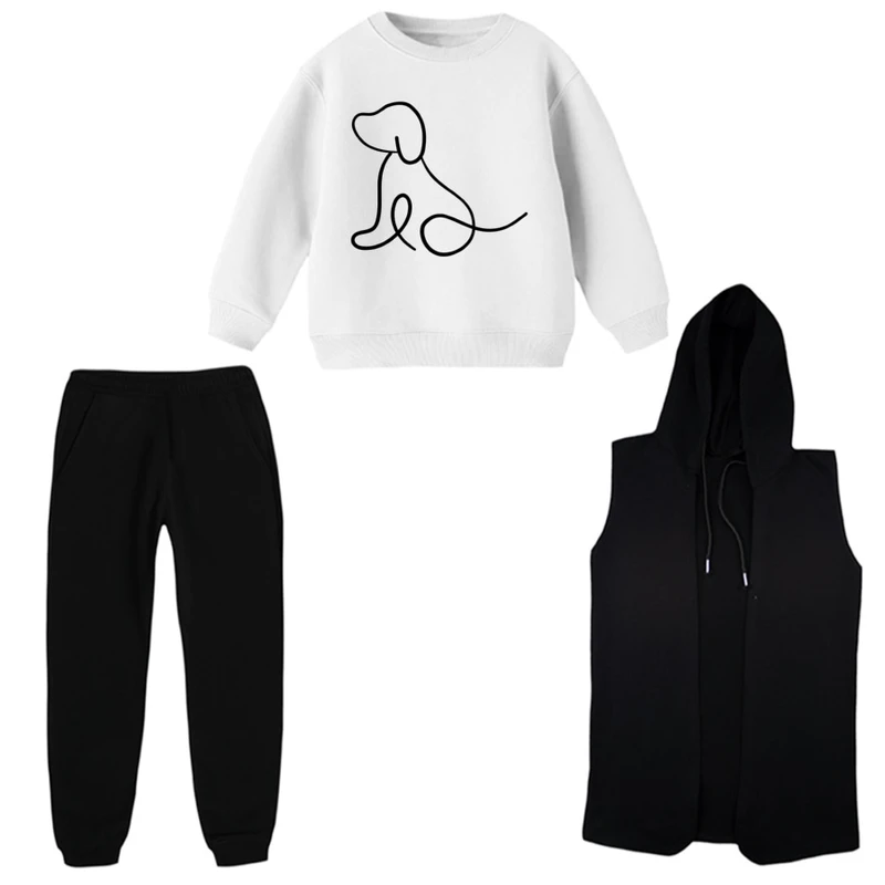 ست 3 تکه لباس راحتی بچگانه مدل هاپو  