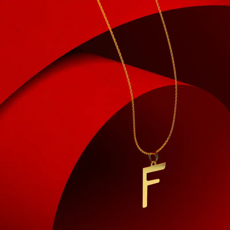 گردنبند طلا 18 عیار زنانه مدوپد مدل حرف F کد H3-1-1240