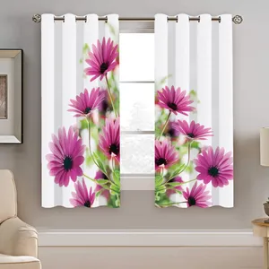 پرده نیروانا طرح گل بنفش مدل هازان کد 8674 سایز 140×200 سانتی متر