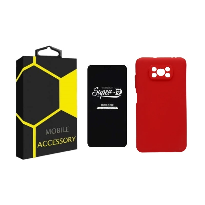 کاور مدل silicon مناسب برای گوشی موبایل شیائومی Poco X3 / X3 NFC / X3 Pro به همراه محافظ صفحه نمایش