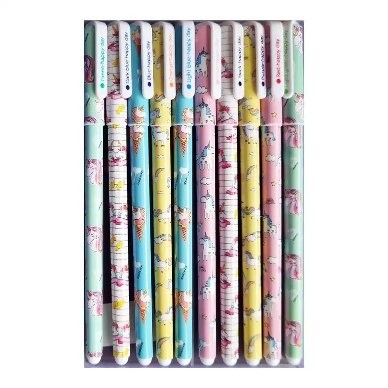 روان نویس مدل هپی دی طرح یونیکورن مجموعه 10 عددی