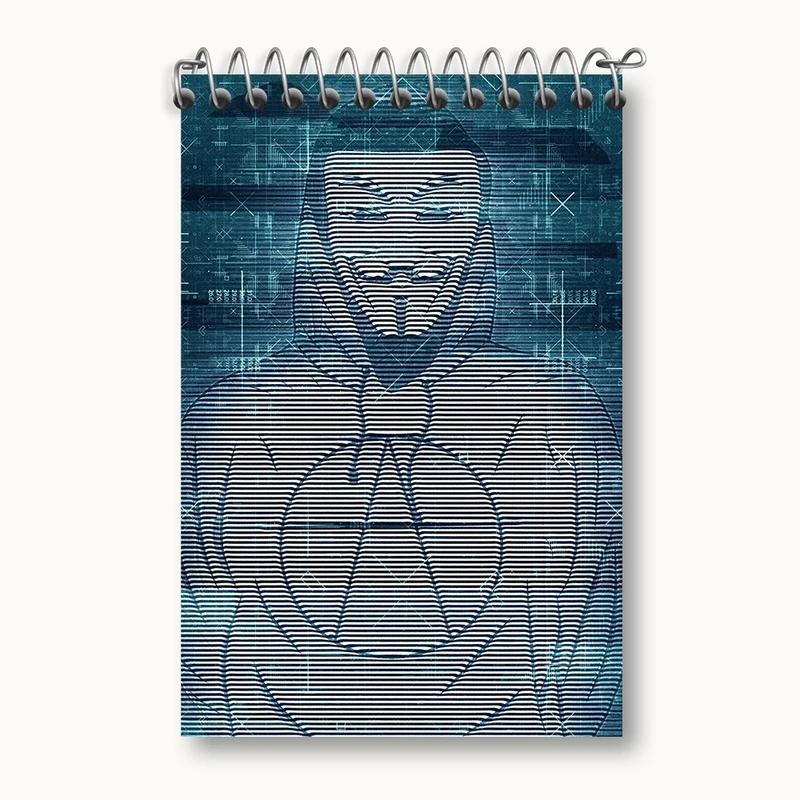 دفتر یادداشت 50 برگ خندالو مدل هکر (Hacker) کد F1667