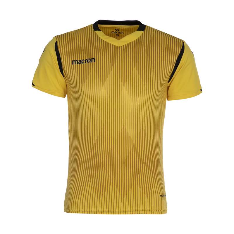 تی شرت ورزشی مردانه مکرون مدل فارست رنگ زرد