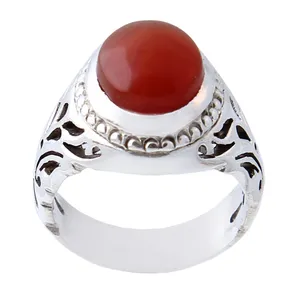 انگشتر نقره مردانه بازرگانی میلادی مدل عقیق یمنی رکاب دست ساز کد AM_1251